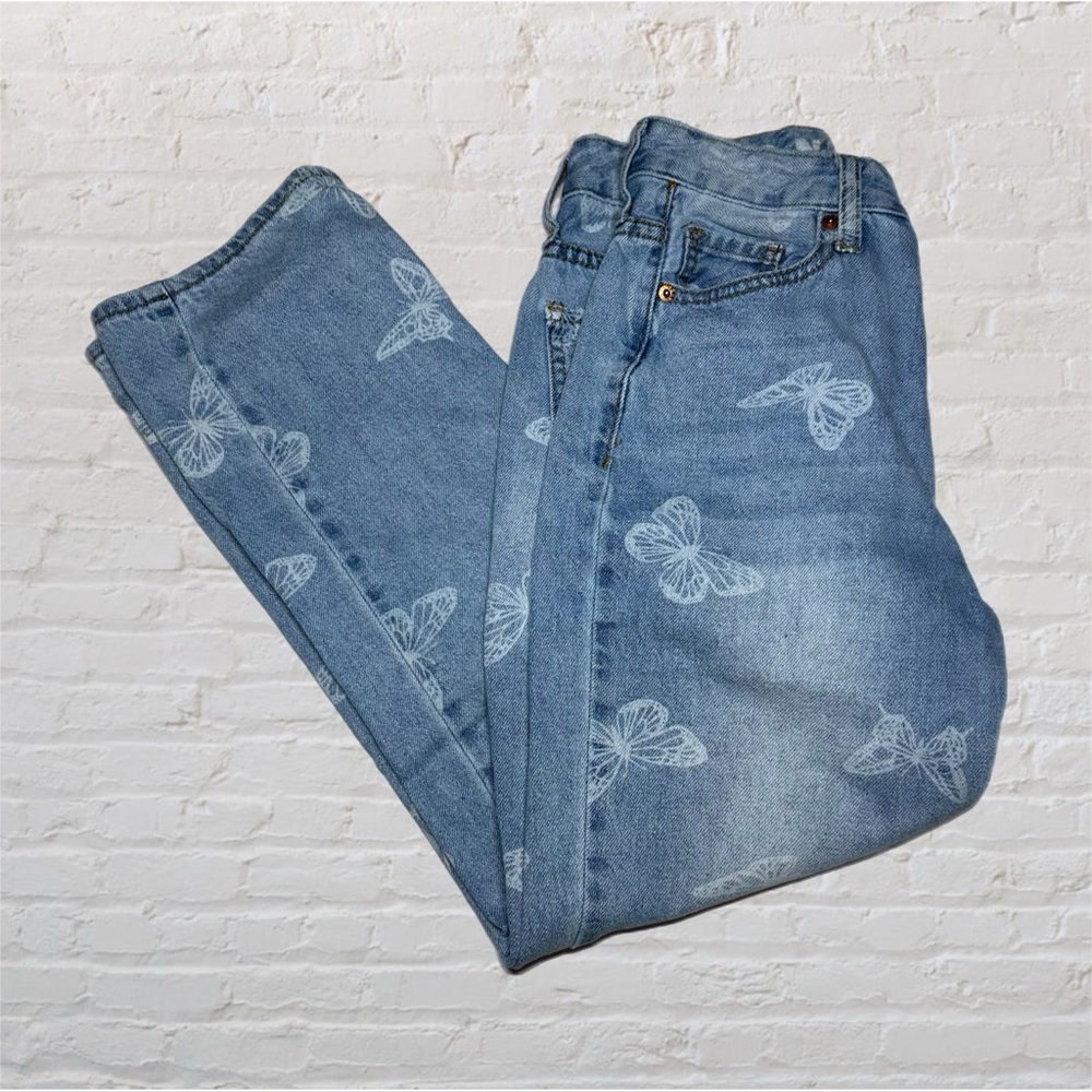 S.O.N.G. Light Blue & White Butterfly Print Tinseltown Timeless Fit Women’s 1/25